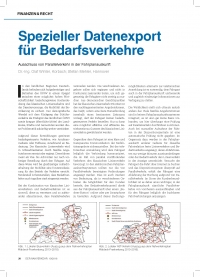 Spezieller Datenexport für Bedarfsverkehre